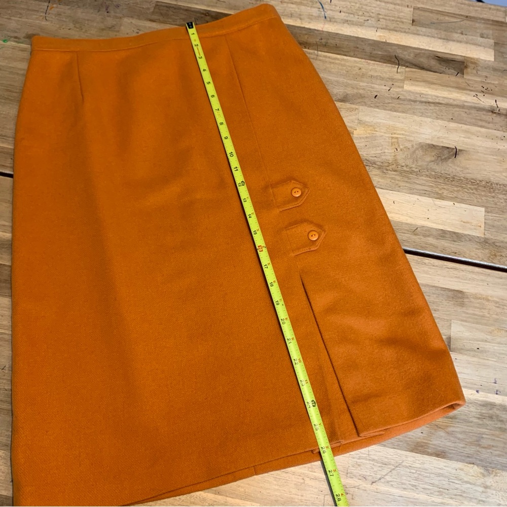Vintage Jonathan Logan Orange Wool Skirt L - Picture 4 of 7